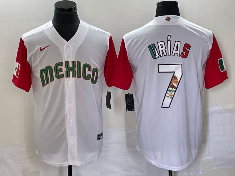 Men 2023 World Cub Mexico #7 Urias White camo Nike MLB Jersey12->more jerseys->MLB Jersey